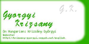 gyorgyi krizsany business card