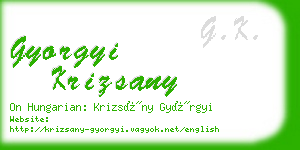 gyorgyi krizsany business card